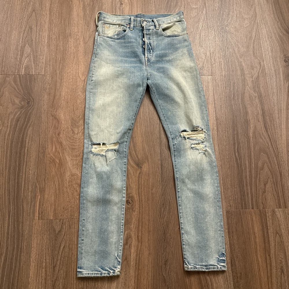 RRL WOMEN’S SIZE 27 Light Blue Distressed jeans